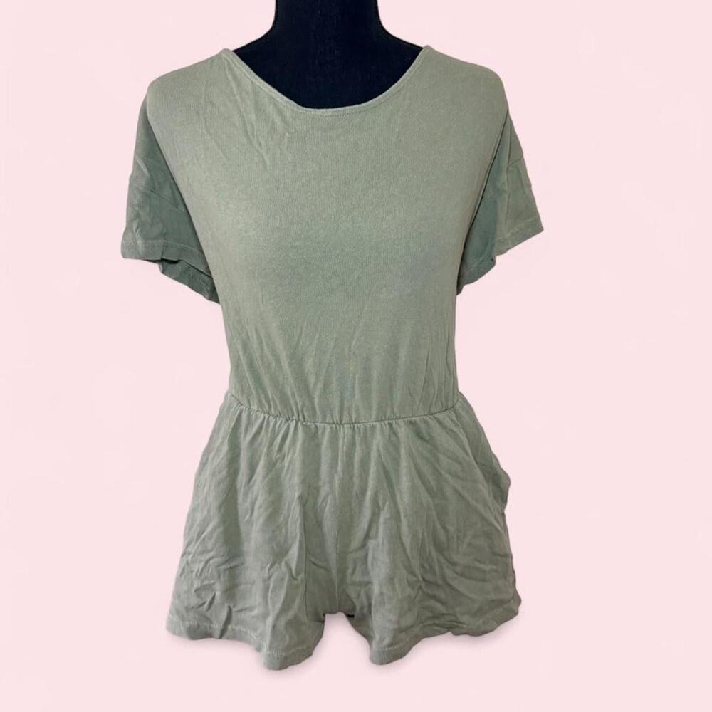 Free People size xs sage green romper Boho cottagecore fairycore earthy casual